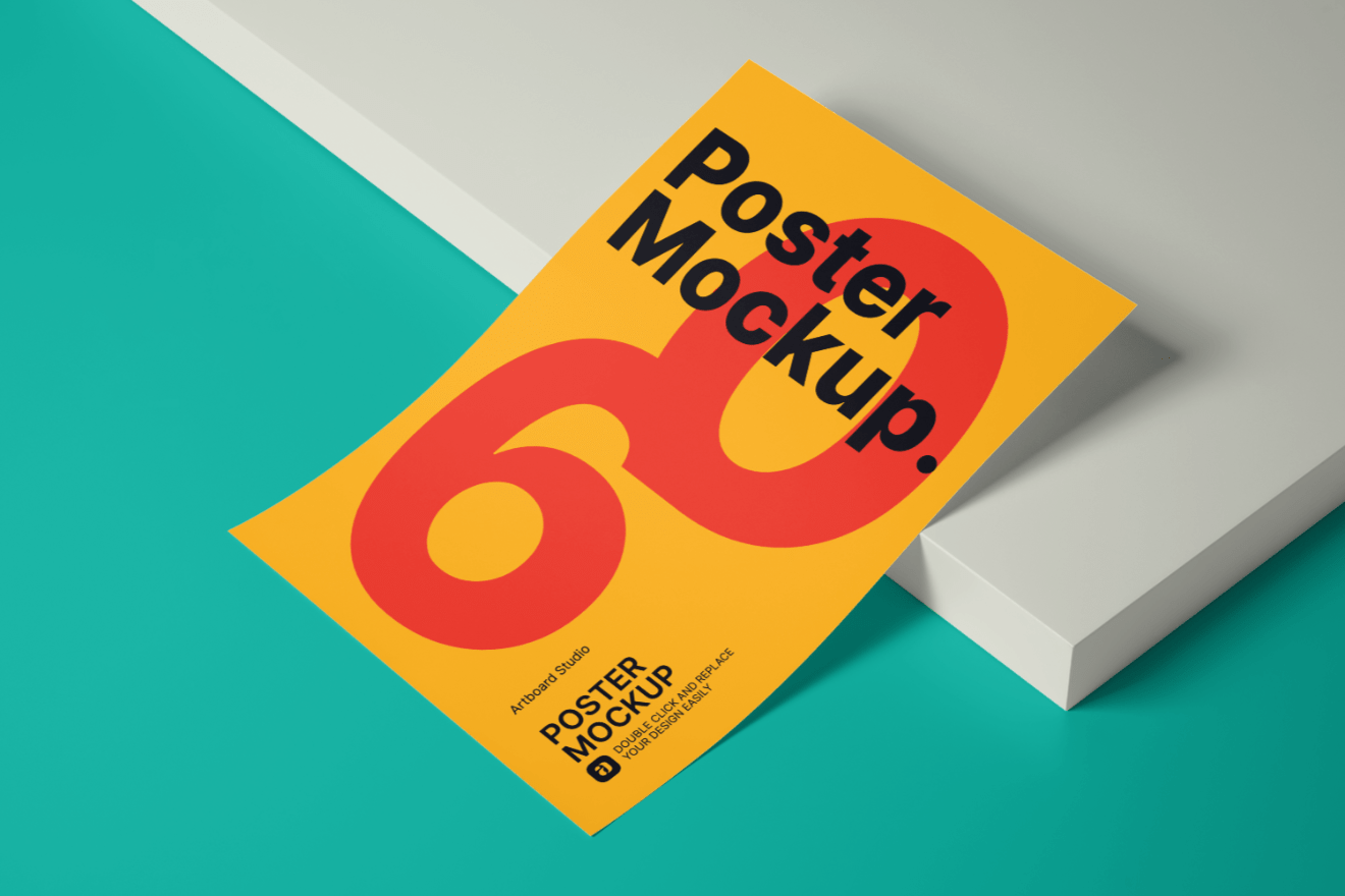 List of online mockup generator websites · 1. High Angle Perspective Poster Mockup Template