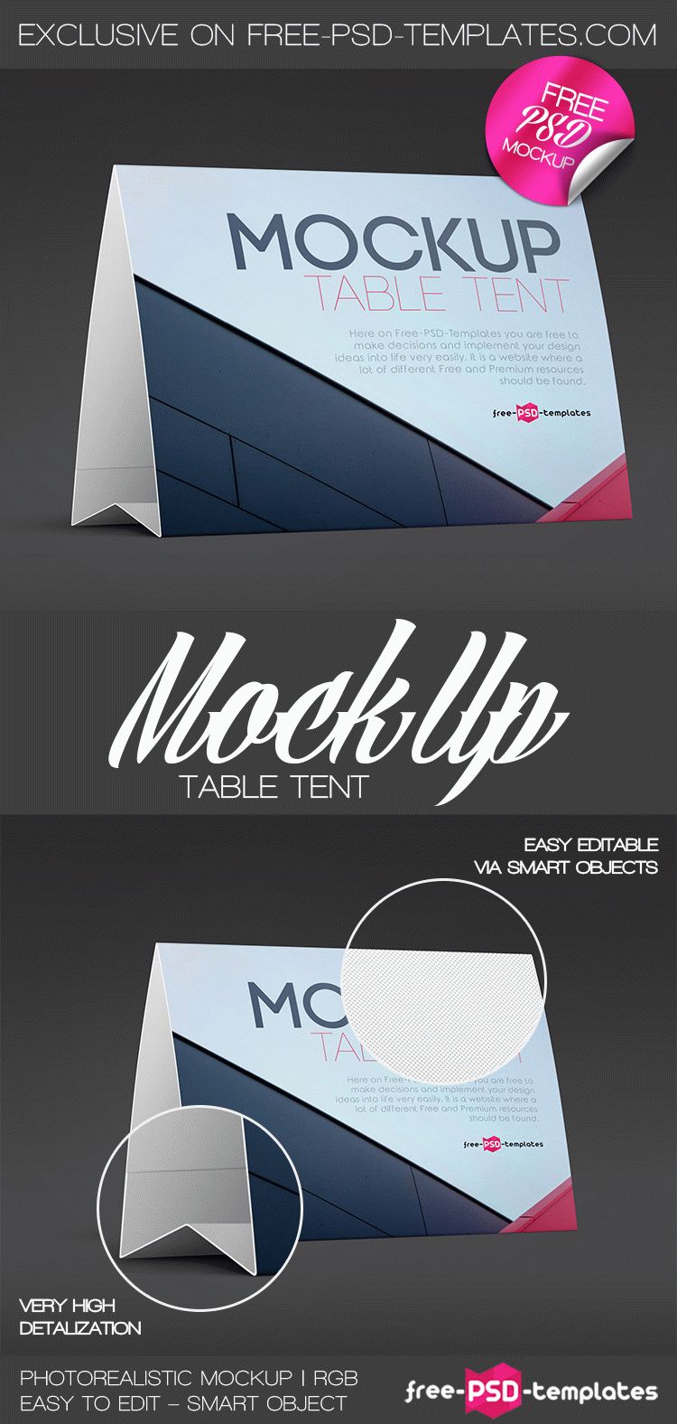 Free tabletop / table talker sign mockup psd. 160 Best Table Tent Mockup Templates Free Premium