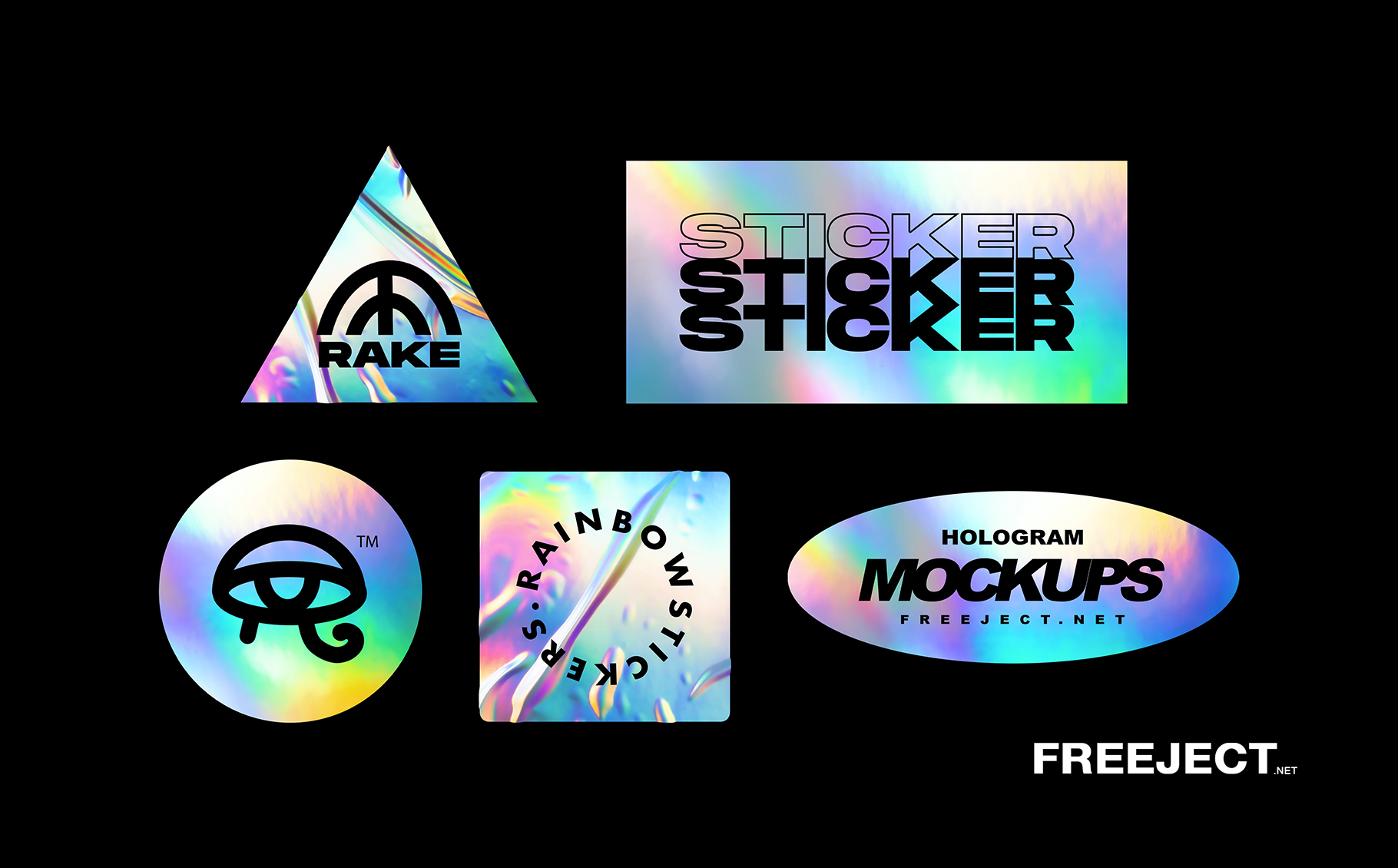 It comes in layered psd files which make it easy to make changes via smart objects and insert your own design. Free 5 Holographic Rainbow Foil Sticker Mockups Psd File