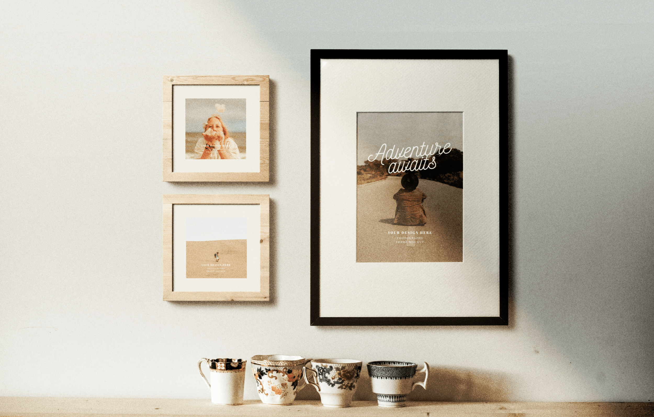Picture 86000+ vectors, stock photos & psd files. Free Photo Frames On The Wall Mockup Scene